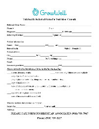 Nutrition Referral Form